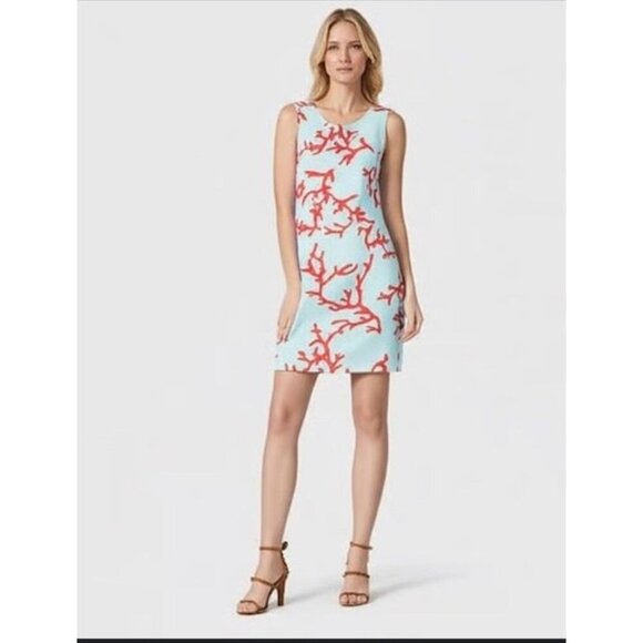 J. McLaughlin Dresses & Skirts - J.McLauglin Sophia Sheath Coral And Aqua Size M
